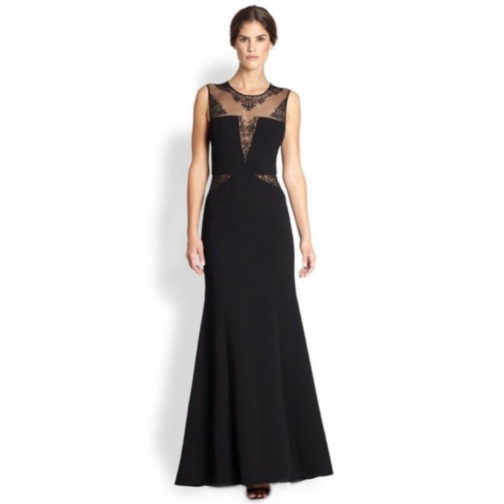 BCBG Max Azria Sachie Bosck Lace Mesh Gown